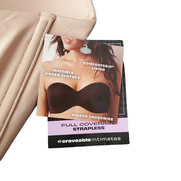 MAIDENFORM FULL COVERAGE STRAPLESS BRA 38DDD - Picture 6 of 7